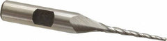 Made in USA - 2° Taper Angle per Side, 1/16" Small End Diam, 1" LOC, High Speed Steel 3 Flute Tapered Ball End Mill - 2-7/8" OAL, 3/8" Shank Diam - Eagle Tool & Supply