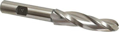 Made in USA - 2° Taper Angle per Side, 1/2" Small End Diam, 2-1/4" LOC, High Speed Steel 3 Flute Tapered Ball End Mill - 4-1/4" OAL, 1/2" Shank Diam - Eagle Tool & Supply