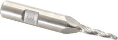 Made in USA - 3° Taper Angle per Side, 3/32" Small End Diam, 3/4" LOC, High Speed Steel 3 Flute Tapered Ball End Mill - 2-7/8" OAL, 3/8" Shank Diam - Eagle Tool & Supply