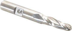 Made in USA - 3° Taper Angle per Side, 1/4" Small End Diam, 1" LOC, High Speed Steel 3 Flute Tapered Ball End Mill - 2-3/4" OAL, 3/8" Shank Diam - Eagle Tool & Supply