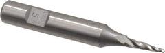 Made in USA - 5° Taper Angle per Side, 1/16" Small End Diam, 1/2" LOC, High Speed Steel 3 Flute Tapered Ball End Mill - 2-5/8" OAL, 3/8" Shank Diam - Eagle Tool & Supply