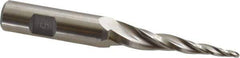 Made in USA - 5° Taper Angle per Side, 3/32" Small End Diam, 2" LOC, High Speed Steel 3 Flute Tapered Ball End Mill - 3-7/8" OAL, 1/2" Shank Diam - Eagle Tool & Supply