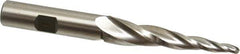 Made in USA - 5° Taper Angle per Side, 5/32" Small End Diam, 2" LOC, High Speed Steel 3 Flute Tapered Ball End Mill - 3-7/8" OAL, 1/2" Shank Diam - Eagle Tool & Supply