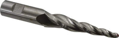Made in USA - 5° Taper Angle per Side, 1/4" Small End Diam, 3-1/4" LOC, High Speed Steel 3 Flute Tapered Ball End Mill - 5-1/2" OAL, 3/4" Shank Diam - Eagle Tool & Supply
