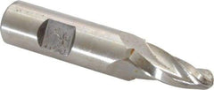 Made in USA - 7° Taper Angle per Side, 1/4" Small End Diam, 3/4" LOC, High Speed Steel 3 Flute Tapered Ball End Mill - 2-1/2" OAL, 1/2" Shank Diam - Eagle Tool & Supply