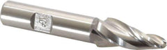 Made in USA - 10° Taper Angle per Side, 1/4" Small End Diam, 1-1/4" LOC, High Speed Steel 3 Flute Tapered Ball End Mill - 3-1/8" OAL, 1/2" Shank Diam - Eagle Tool & Supply