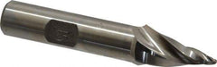 Made in USA - 15° Taper Angle per Side, 3/32" Small End Diam, 1" LOC, High Speed Steel 3 Flute Tapered Ball End Mill - 2-7/8" OAL, 1/2" Shank Diam - Eagle Tool & Supply