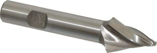 Made in USA - 20° Taper Angle per Side, 1/8" Small End Diam, 1" LOC, High Speed Steel 4 Flute Tapered Ball End Mill - 3" OAL, 1/2" Shank Diam - Eagle Tool & Supply