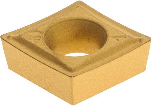 Iscar - CCMT3-1 SM Grade IC9250 Carbide Turning Insert - TiCN/Al2O3/TiN Finish, 80° Diamond, 3/8" Inscr Circle, 5/32" Thick, 1/64" Corner Radius - Eagle Tool & Supply