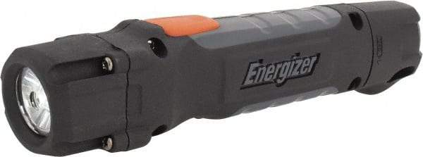 Energizer - White LED Bulb, 250 Lumens, Industrial/Tactical Flashlight - Black, Gray Plastic Body, 2 AA Batteries Included - Eagle Tool & Supply