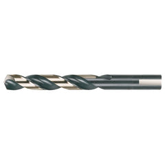 31/64 RHS / RHC HSS 135 Degree Split Point Heavy Duty Mechanics Length Drill - Black & Gold - Exact Industrial Supply
