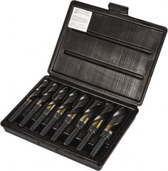 Precision Twist Drill - 9/16 to 1", 118° Point, Oxide/Gold Finish, Cobalt Reduced Shank Drill Bit Set - Eagle Tool & Supply
