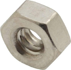 Value Collection - 1/4-20 UNC Stainless Steel Right Hand Heavy Hex Nut - 1/2" Across Flats, 15/64" High, Uncoated - Eagle Tool & Supply