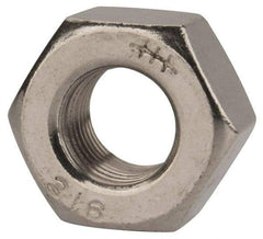 Value Collection - 1/2-20 UNF Stainless Steel Right Hand Heavy Hex Nut - 7/8" Across Flats, 31/64" High, Uncoated - Eagle Tool & Supply