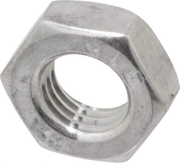 Value Collection - 5/16-24 UNF Stainless Steel Right Hand Hex Jam Nut - 1/2" Across Flats, 3/16" High, Uncoated - Eagle Tool & Supply