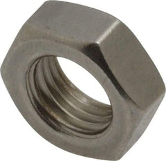 Value Collection - 3/8-24 UNF Stainless Steel Right Hand Hex Jam Nut - 9/16" Across Flats, 7/32" High, Uncoated - Eagle Tool & Supply