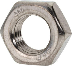 Value Collection - 7/16-20 UNF Stainless Steel Right Hand Hex Jam Nut - 11/16" Across Flats, 1/4" High, Uncoated - Eagle Tool & Supply