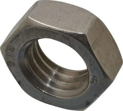 Value Collection - 5/8-11 UNC Stainless Steel Right Hand Hex Jam Nut - 15/16" Across Flats, 3/8" High, Uncoated - Eagle Tool & Supply