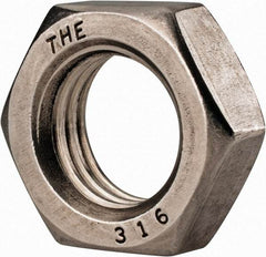 Value Collection - 7/8-9 UNC Stainless Steel Right Hand Hex Jam Nut - 1-5/16" Across Flats, 31/64" High, Uncoated - Eagle Tool & Supply