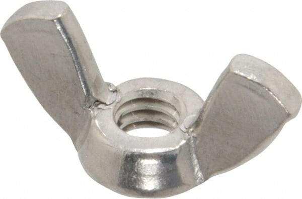 Value Collection - 1/4-20 UNC, Stainless Steel Standard Wing Nut - Grade 316, 1.1" Wing Span, 0.57" Wing Span - Eagle Tool & Supply