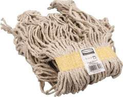 Rubbermaid - 1" Yellow Head Band, Small Cotton Loop End Mop Head - 4 Ply, Side Loading Connection, Use for General Purpose - Eagle Tool & Supply