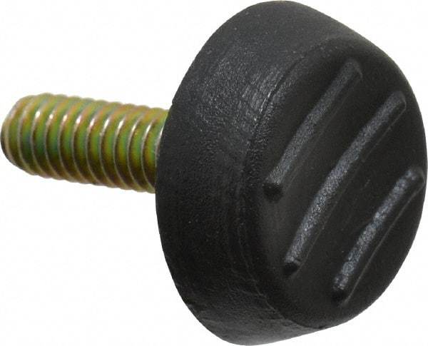 Vlier - 1/4-20 Bolt Thread, Stud Mount Leveling Pad & Mount - 75 Max Lb Capacity, 0.95" Base Diam, 0.98" Thread Length - Eagle Tool & Supply