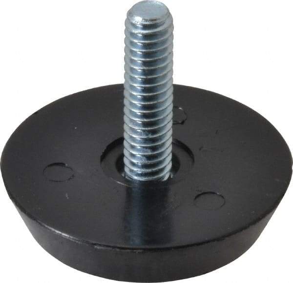 Vlier - 1/4-20 Bolt Thread, Stud Mount Leveling Pad & Mount - 100 Max Lb Capacity, 1.44" Base Diam, 0.91" Thread Length - Eagle Tool & Supply