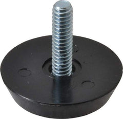 Vlier - 1/4-20 Bolt Thread, Stud Mount Leveling Pad & Mount - 100 Max Lb Capacity, 1.44" Base Diam, 0.91" Thread Length - Eagle Tool & Supply