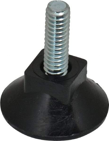 Vlier - 1/4-20 Bolt Thread, Stud Mount Leveling Pad & Mount - 80 Max Lb Capacity, 1.1" Base Diam, 0.71" Thread Length - Eagle Tool & Supply