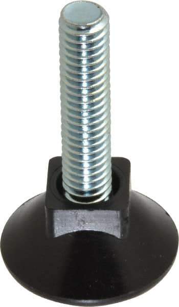 Vlier - 5/16-18 Bolt Thread, Stud Mount Leveling Pad & Mount - 80 Max Lb Capacity, 1.1" Base Diam, 1.26" Thread Length - Eagle Tool & Supply