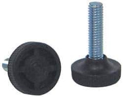 Vlier - 3/8-16 Bolt Thread, Stud Mount Leveling Pad & Mount - 100 Max Lb Capacity, 1.23" Base Diam, 0.55" Thread Length - Eagle Tool & Supply