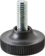 Vlier - 5/16-18 Bolt Thread, Stud Mount Leveling Pad & Mount - 100 Max Lb Capacity, 1.23" Base Diam, 0.79" Thread Length - Eagle Tool & Supply