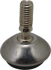 Vlier - 5/16-18 Bolt Thread, Stud Mount Leveling Pad & Mount - 100 Max Lb Capacity, 1.14" Base Diam, 0.98" Thread Length - Eagle Tool & Supply