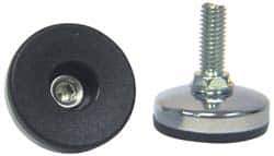 Vlier - 5/16-18 Bolt Thread, Stud Mount Leveling Pad & Mount - 200 Max Lb Capacity, 1.65" Base Diam, 1.38" Thread Length - Eagle Tool & Supply