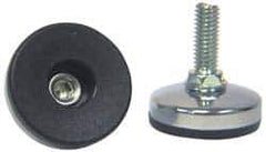 Vlier - 5/16-18 Bolt Thread, Stud Mount Leveling Pad & Mount - 200 Max Lb Capacity, 1.65" Base Diam, 1.38" Thread Length - Eagle Tool & Supply