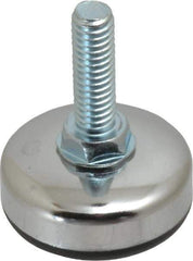 Vlier - 5/16-18 Bolt Thread, Stud Mount Leveling Pad & Mount - 200 Max Lb Capacity, 1.38" Base Diam, 0.98" Thread Length - Eagle Tool & Supply