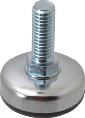 Vlier - 3/8-16 Bolt Thread, Stud Mount Leveling Pad & Mount - 200 Max Lb Capacity, 1.38" Base Diam, 0.98" Thread Length - Eagle Tool & Supply