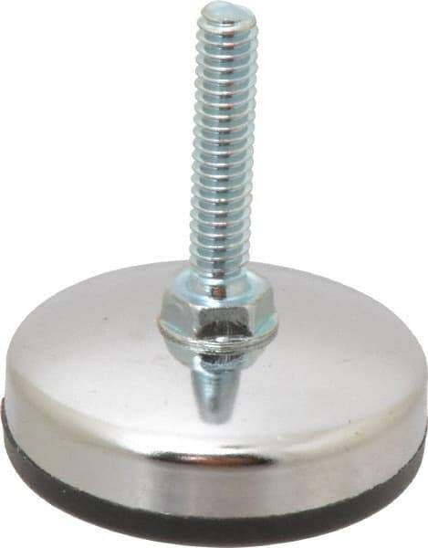 Vlier - 1/4-20 Bolt Thread, Stud Mount Leveling Pad & Mount - 200 Max Lb Capacity, 1.65" Base Diam, 1.18" Thread Length - Eagle Tool & Supply