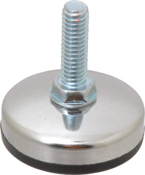 Vlier - 5/16-18 Bolt Thread, Stud Mount Leveling Pad & Mount - 200 Max Lb Capacity, 1.65" Base Diam, 0.98" Thread Length - Eagle Tool & Supply