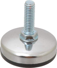 Vlier - 5/16-18 Bolt Thread, Stud Mount Leveling Pad & Mount - 200 Max Lb Capacity, 1.65" Base Diam, 0.98" Thread Length - Eagle Tool & Supply
