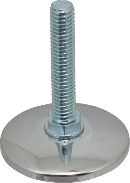 Vlier - 3/8-16 Bolt Thread, Stud Mount Leveling Pad & Mount - 250 Max Lb Capacity, 1.97" Base Diam, 1.97" Thread Length - Eagle Tool & Supply