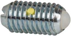 Vlier - M10x1.5, 6mm Ball Diam, 19mm Body Length, 2.01mm Max Ball Reach, Threaded Ball Plunger - Steel Body, Nylon Ball, 1.8 Lb Initial End Force, 3.37 Lb Final End Force, Locking Element - Eagle Tool & Supply
