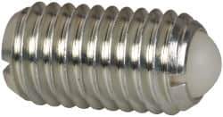 Vlier - M12x1.75, 8mm Ball Diam, 22mm Body Length, 2.5mm Max Ball Reach, Threaded Ball Plunger - Steel Body, Nylon Ball, 2.25 Lb Initial End Force, 4.5 Lb Final End Force, Locking Element - Eagle Tool & Supply