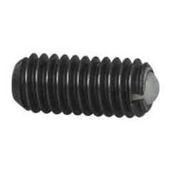 Vlier - M4x0.7, 2.5mm Ball Diam, 9mm Body Length, 0.81mm Max Ball Reach, Threaded Ball Plunger - Steel Body, Nylon Ball, 0.9 Lb Initial End Force, 2.25 Lb Final End Force, Locking Element - Eagle Tool & Supply