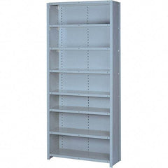 Lyon - 8 Shelf, 600 Lb. Capacity, Closed Shelving Starter Unit - 36 Inch Wide x 12 Inch Deep x 84 Inch High, Gray - Eagle Tool & Supply