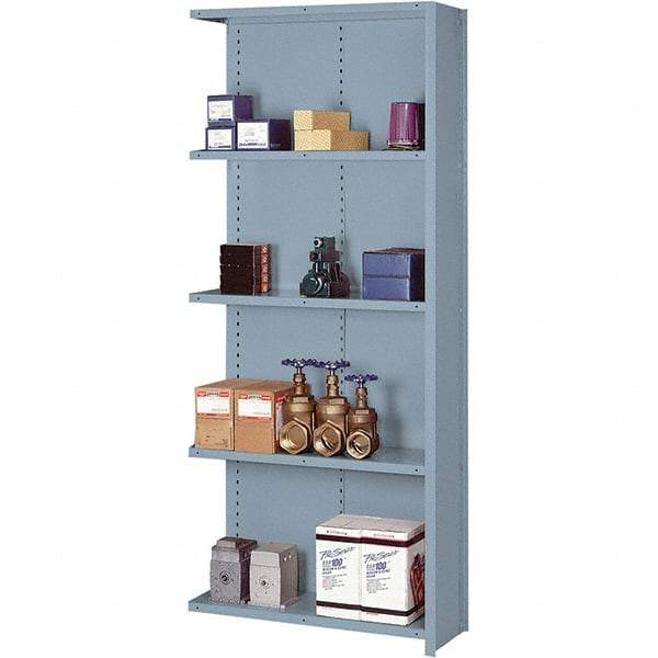 Lyon - 5 Shelf, 1,300 Lb. Capacity, Closed Shelving Starter Unit - 36 Inch Wide x 24 Inch Deep x 84 Inch High, Gray - Eagle Tool & Supply