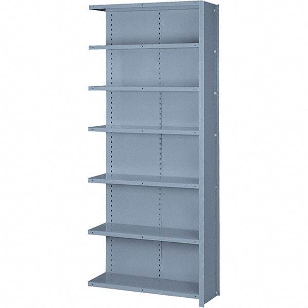 Lyon - 7 Shelf, 900 Lb. Capacity, Closed Shelving Add-On Unit - 36 Inch Wide x 12 Inch Deep x 84 Inch High, Gray - Eagle Tool & Supply