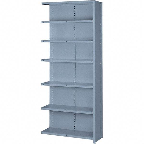 Lyon - 7 Shelf, 900 Lb. Capacity, Closed Shelving Add-On Unit - 36 Inch Wide x 18 Inch Deep x 84 Inch High, Gray - Eagle Tool & Supply