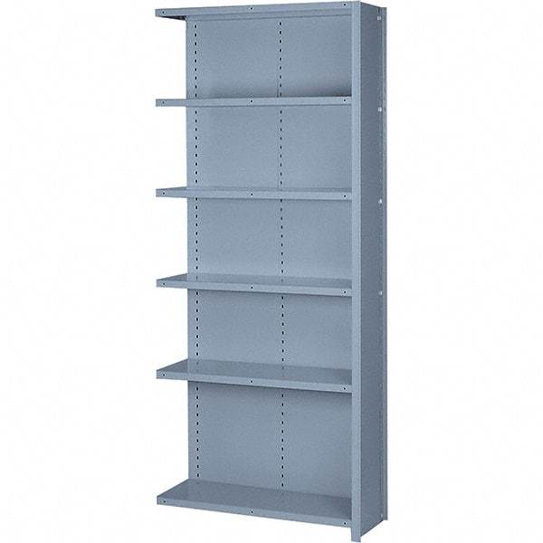 Lyon - 6 Shelf, 1,300 Lb. Capacity, Closed Shelving Add-On Unit - 36 Inch Wide x 24 Inch Deep x 84 Inch High, Gray - Eagle Tool & Supply