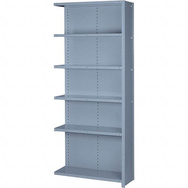 Lyon - 6 Shelf, 600 Lb. Capacity, Closed Shelving Add-On Unit - 36 Inch Wide x 18 Inch Deep x 84 Inch High, Gray - Eagle Tool & Supply